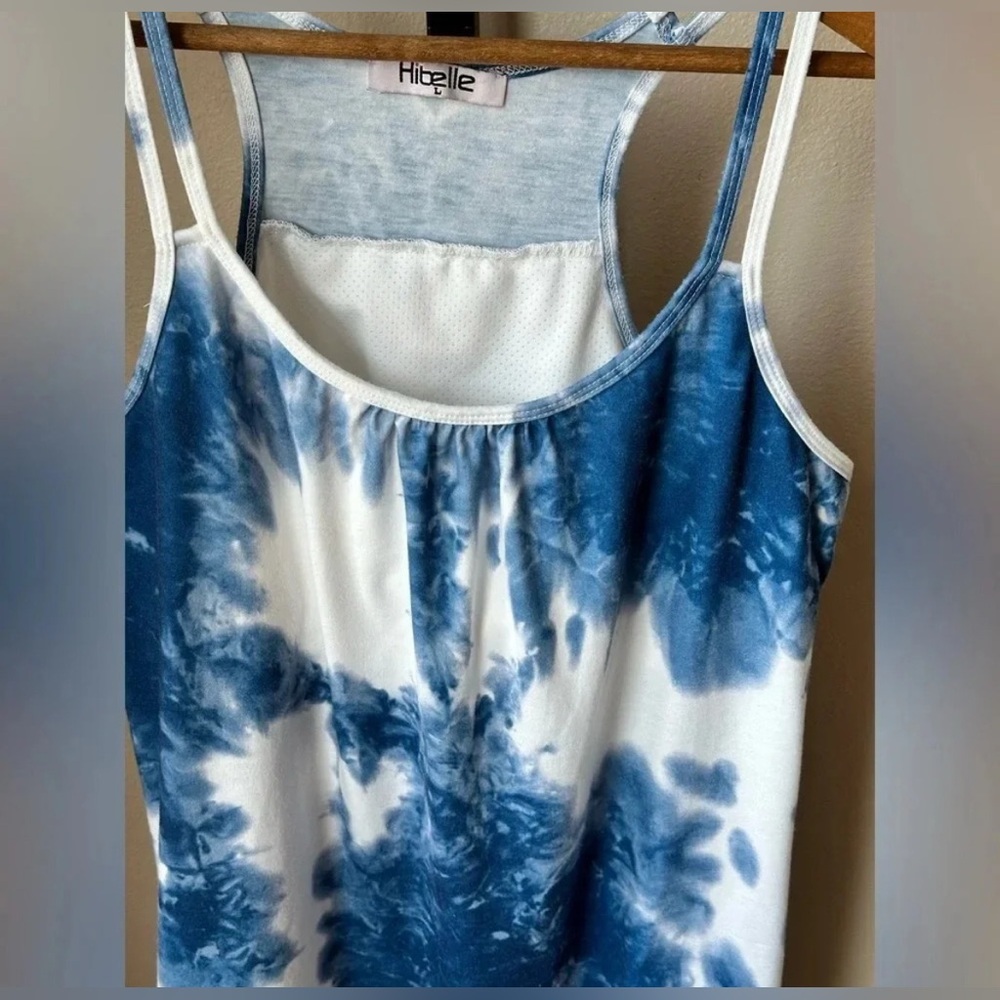 Hibelle Blue Tie-Dye Women's Sleeveless Top - Picture 5 of 6